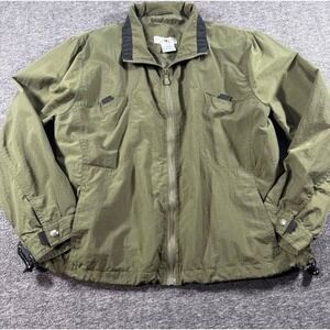 Stunt Sports Mens XL Nylon Windbreaker Jacket Olive Green‎ Full Zip RN96764